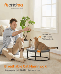 Feandrea Pet Bed, Cat Hammock, Elevated Cat Bed for Multiple Cats, with Removable Washable Mesh, for Pets up to 20 lb, Oval 3